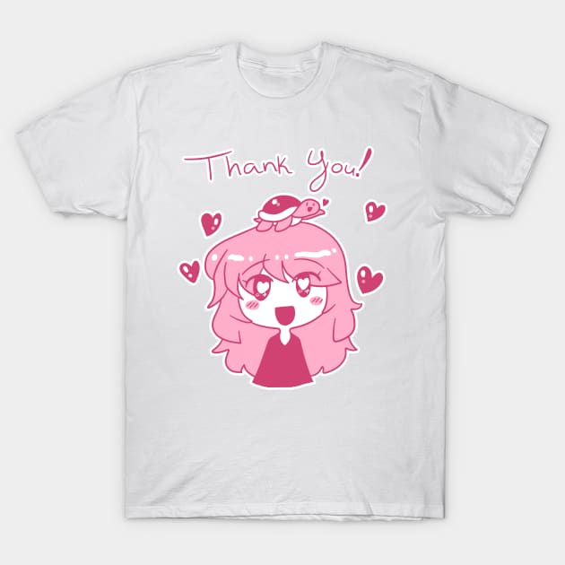 Thank You - Pink Turtle Girl T-Shirt by saradaboru